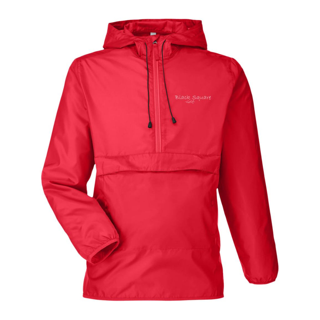 Black Square Golf Packable Anorak Jacket - Red - S