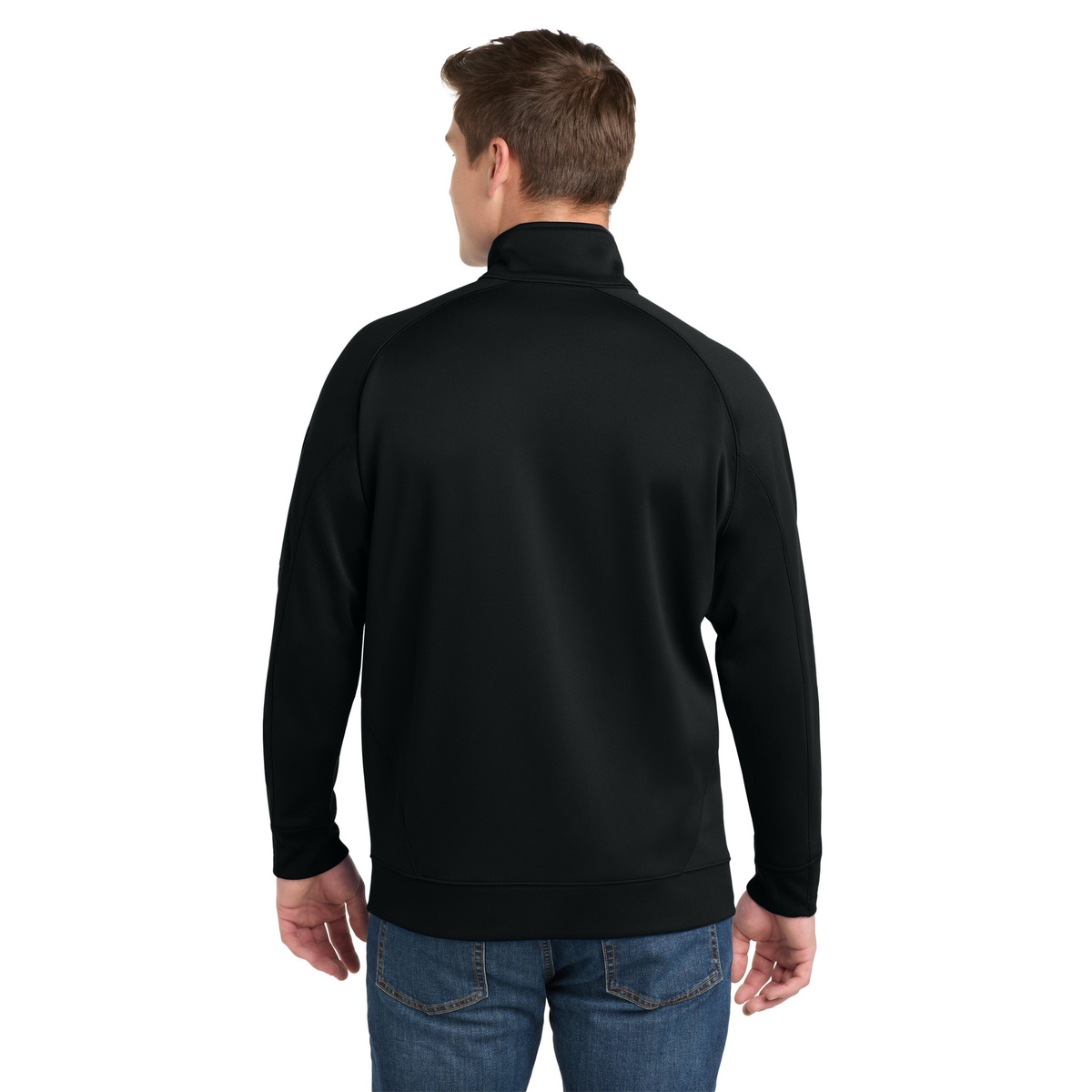 Black Square Golf Tech Fleece 1/4-Zip in Black, back