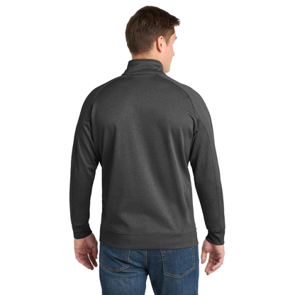 Black Square Golf Tech Fleece 1/4-Zip in Graphite Heather, back