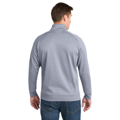 Black Square Golf Tech Fleece 1/4-Zip in Grey Heather, back