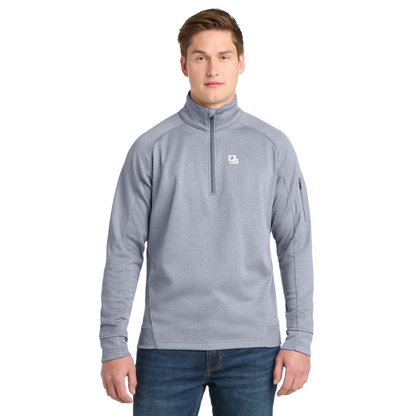Black Square Golf Tech Fleece 1/4-Zip in Grey Heather, front