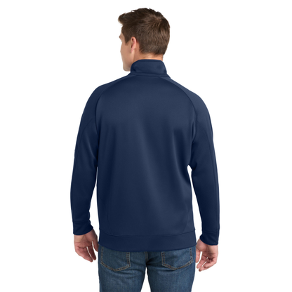 Black Square Golf Tech Fleece 1/4-Zip in True Navy, back