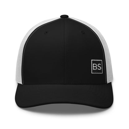 Black Square Golf Trucker Style Cap - Black/ White - 