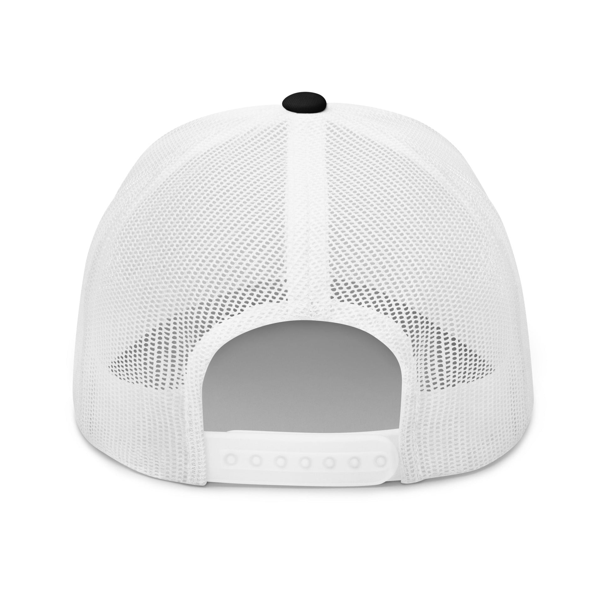 Black Square Golf Trucker Style Cap - Black/ White - 