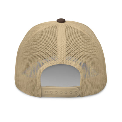 Black Square Golf Trucker Style Cap - Brown/ Khaki - 
