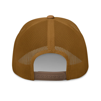 Black Square Golf Trucker Style Cap - Caramel - 