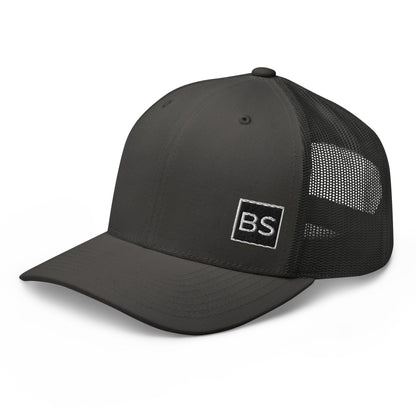 Black Square Golf Trucker Style Cap - Charcoal - 
