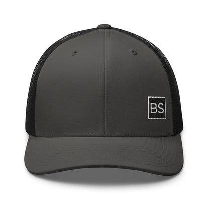 Black Square Golf Trucker Style Cap - Charcoal/ Black - 
