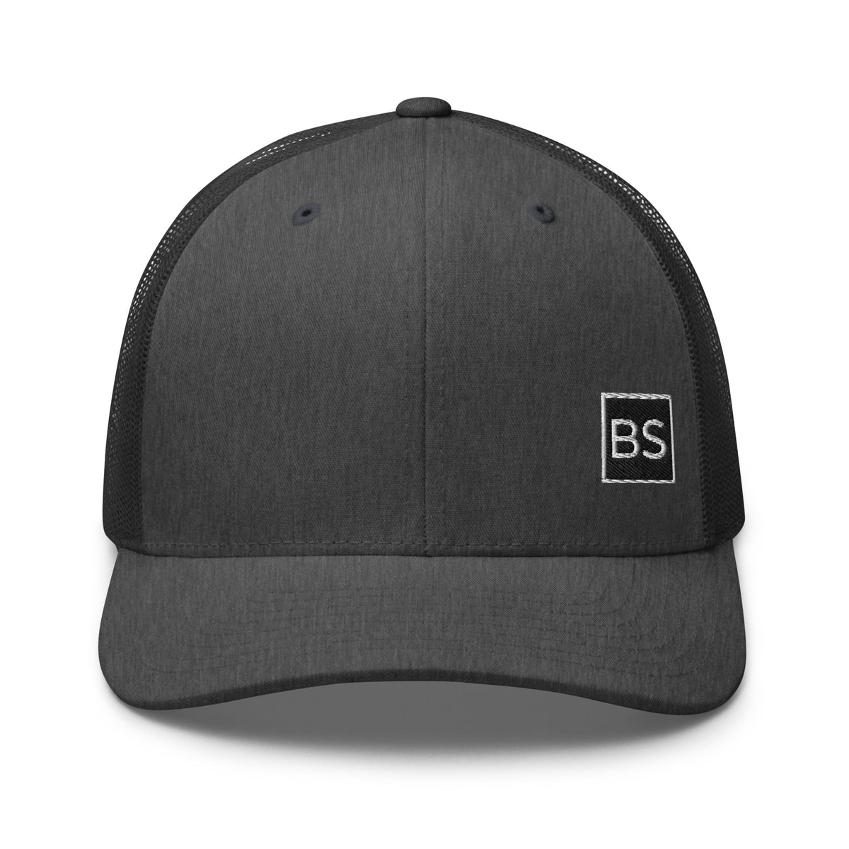 Black Square Golf Trucker Style Cap - Dark Heather Gray - 
