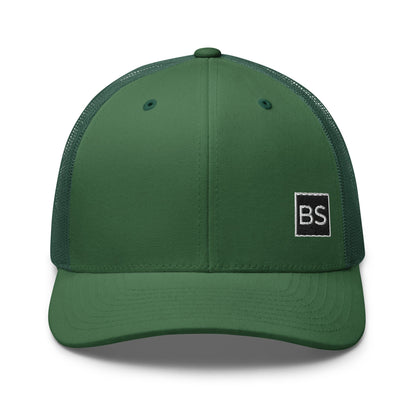 Black Square Golf Trucker Style Cap - Evergreen - 