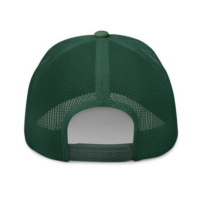 Black Square Golf Trucker Style Cap - Evergreen - 