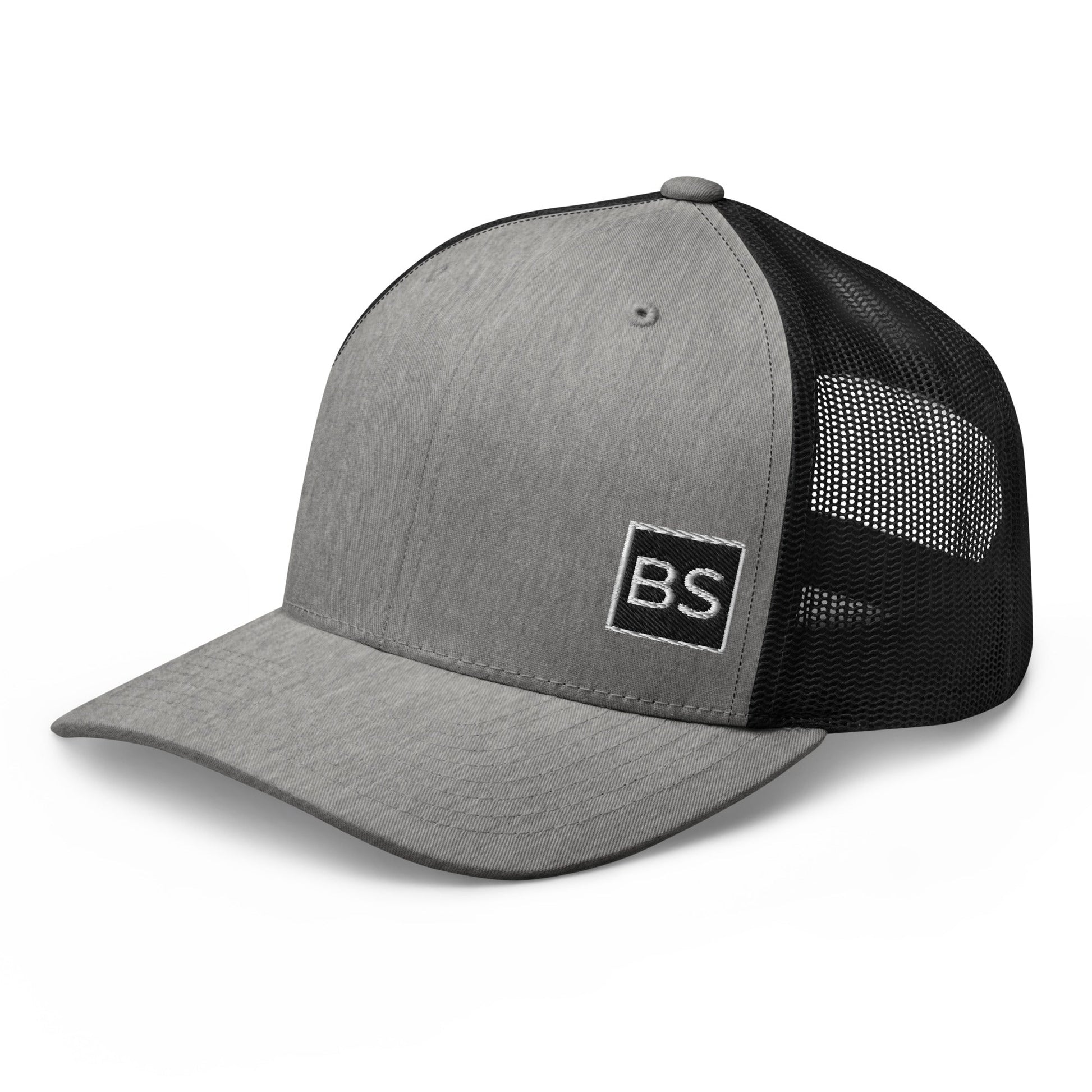 Black Square Golf Trucker Style Cap - Heather/ Black - 