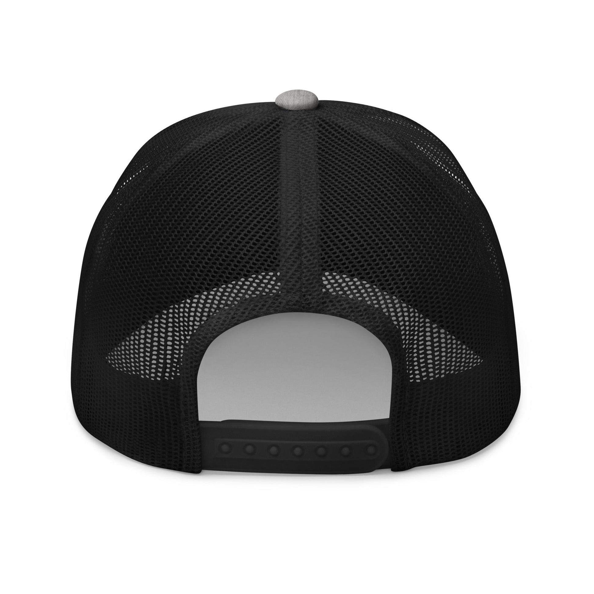 Black Square Golf Trucker Style Cap - Heather/ Black - 
