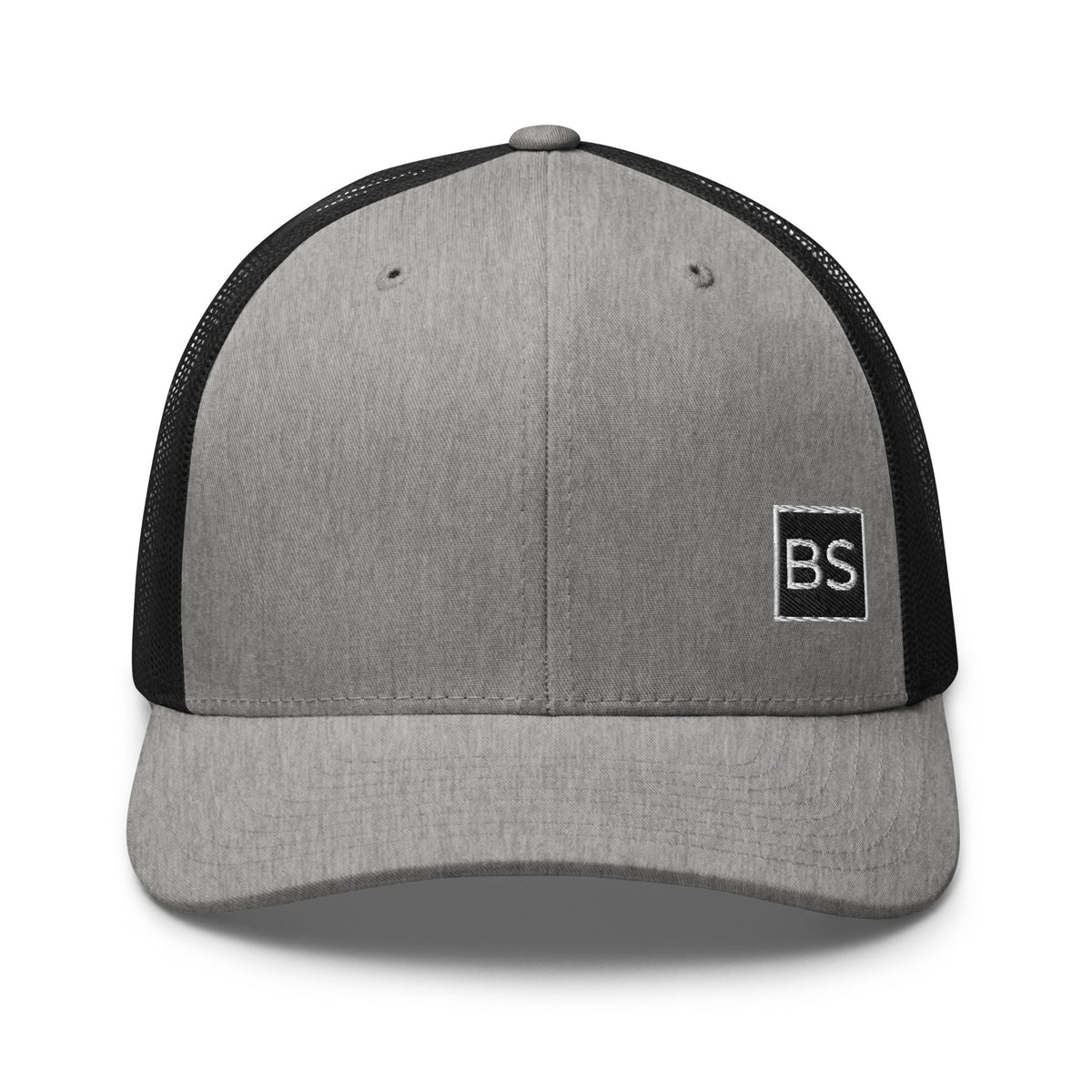 Black Square Golf Trucker Style Cap - Heather/ Black - 