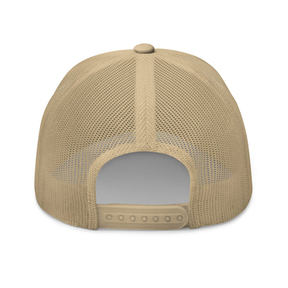 Black Square Golf Trucker Style Cap - Khaki - 