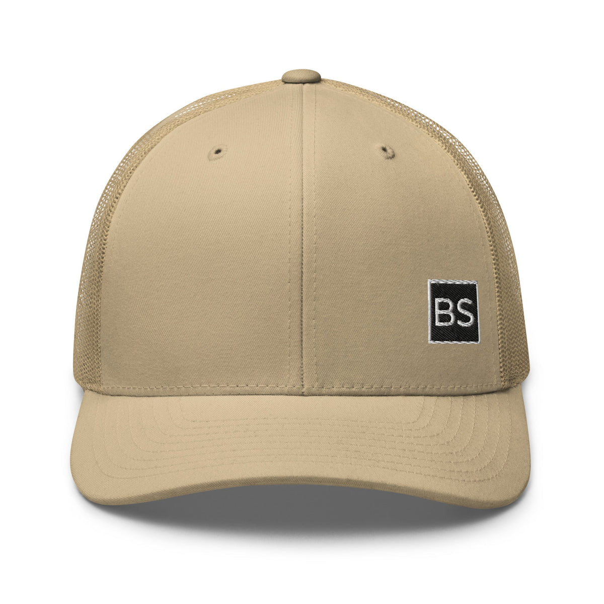 Black Square Golf Trucker Style Cap - Khaki - 