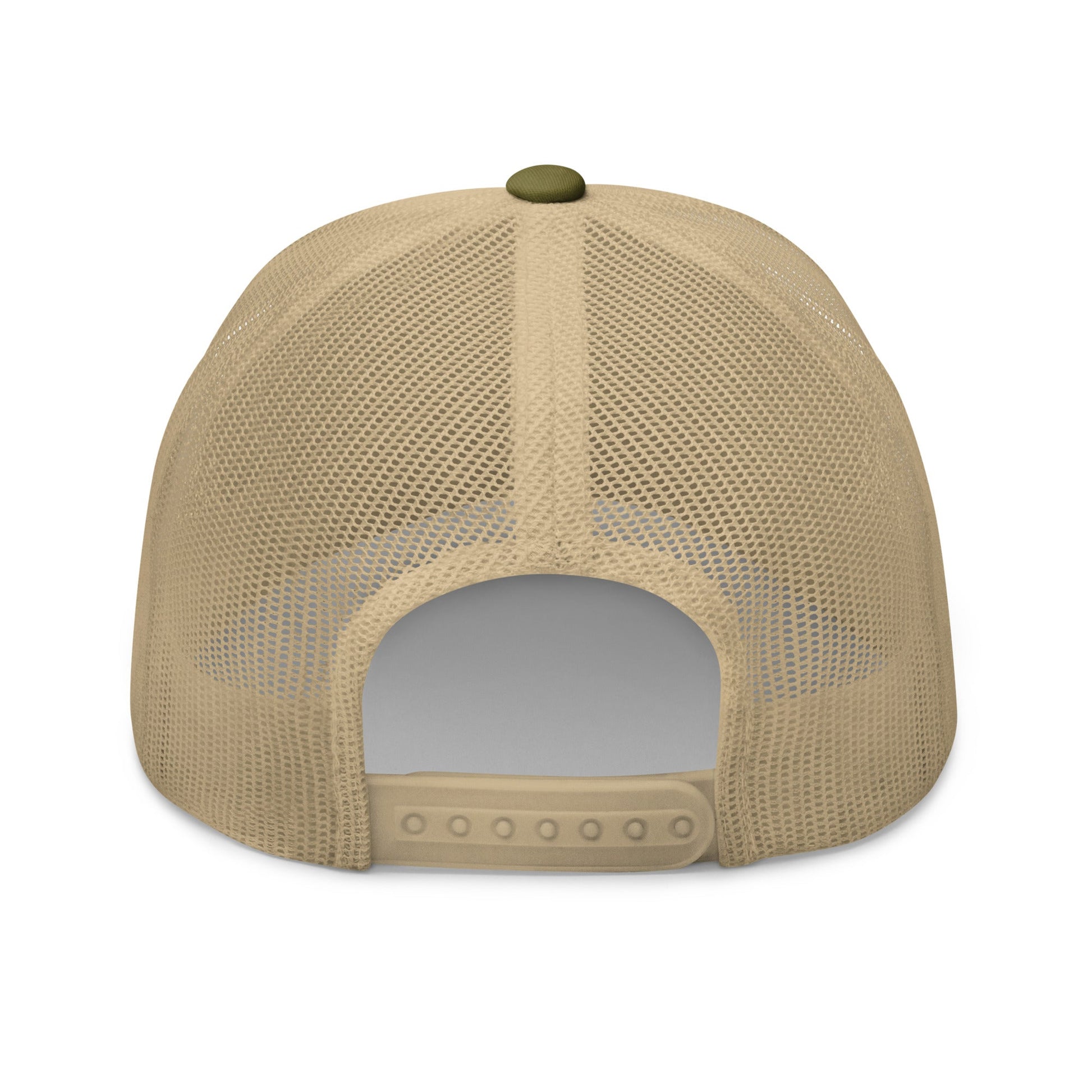 Black Square Golf Trucker Style Cap - Moss/ Khaki - 