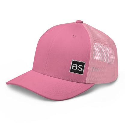Black Square Golf Trucker Style Cap - Pink - 