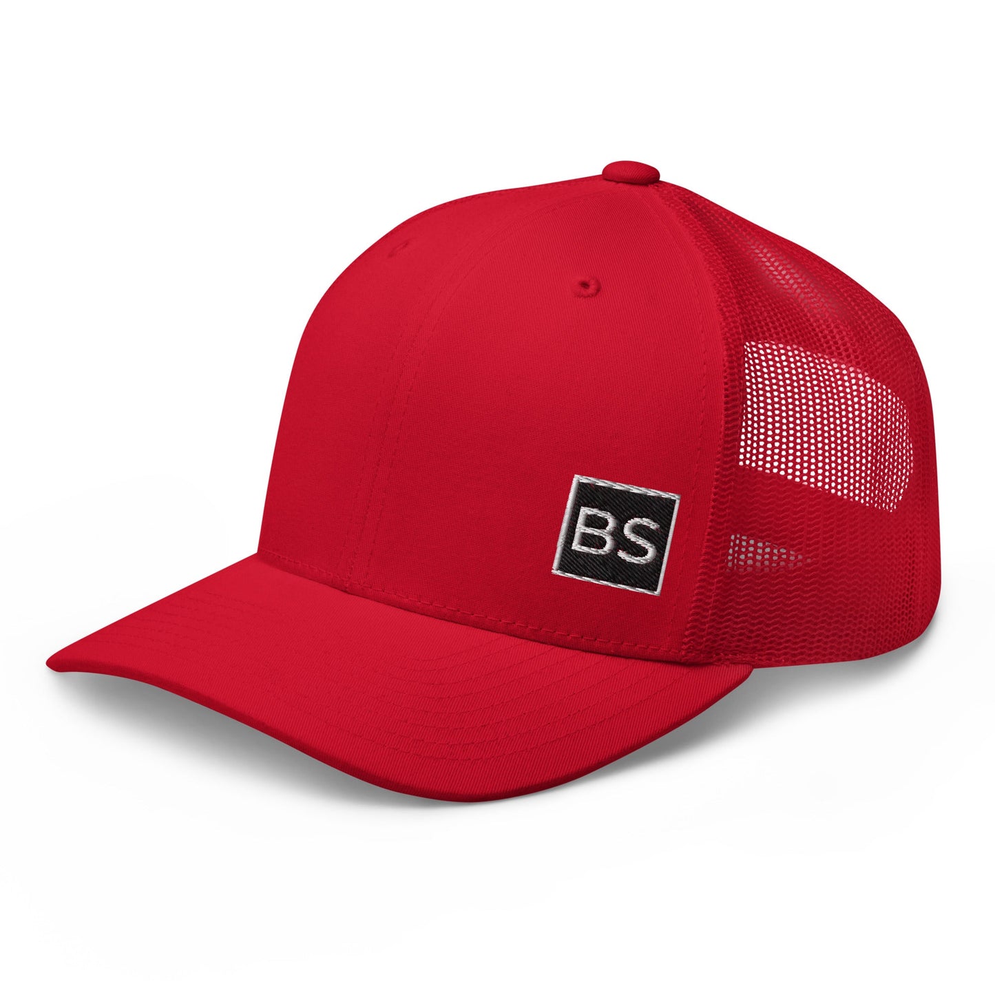 Black Square Golf Trucker Style Cap - Red - 