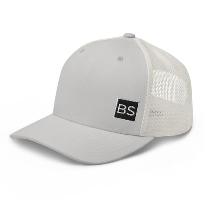 Black Square Golf Trucker Style Cap - Silver - 