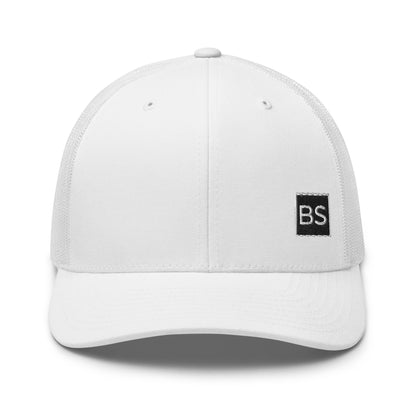 Black Square Golf Trucker Style Cap - White - 