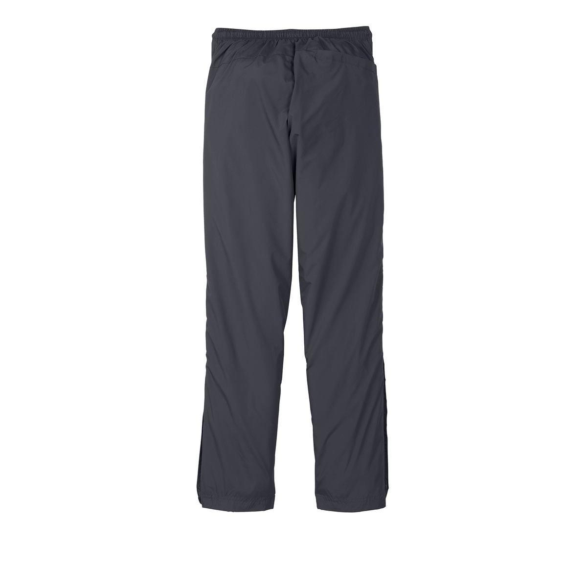Black Square Golf Wind Pants in Graphite, back flat lay