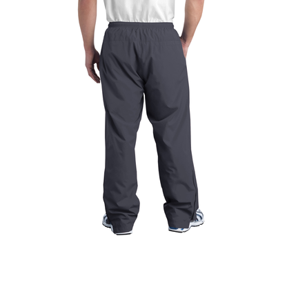 Black Square Golf Wind Pants in Graphite, back view on model