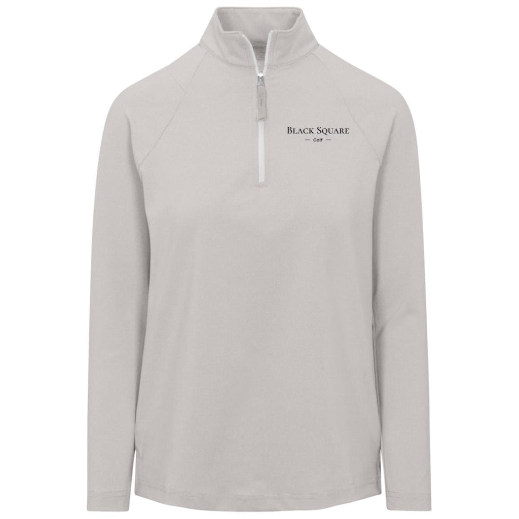 Black Square Golf Women's Clubhouse Quarter Zip - Silver - X - Small