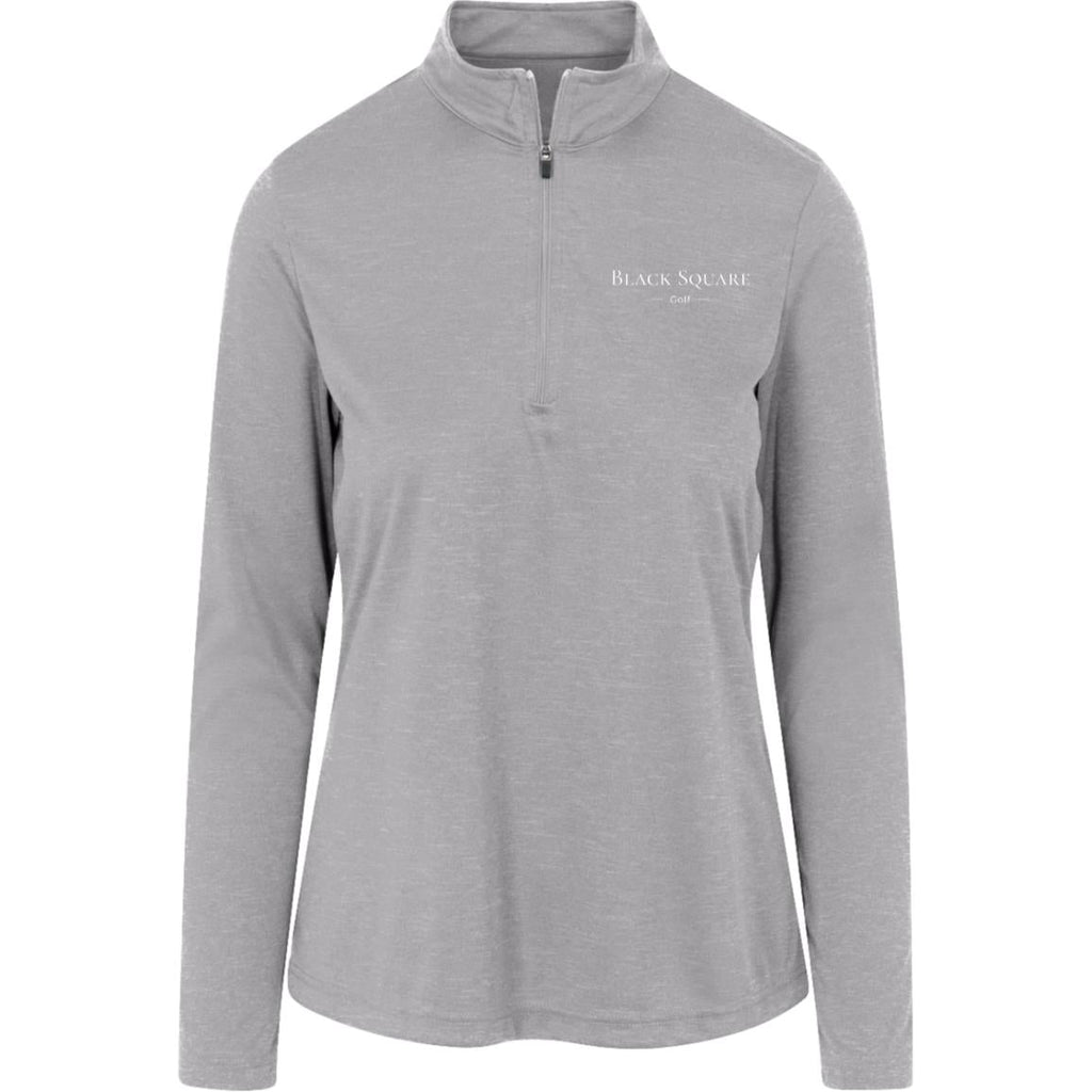 Black Square Golf Women's Heather Quarter Zip - Athletic Heather - X - Small