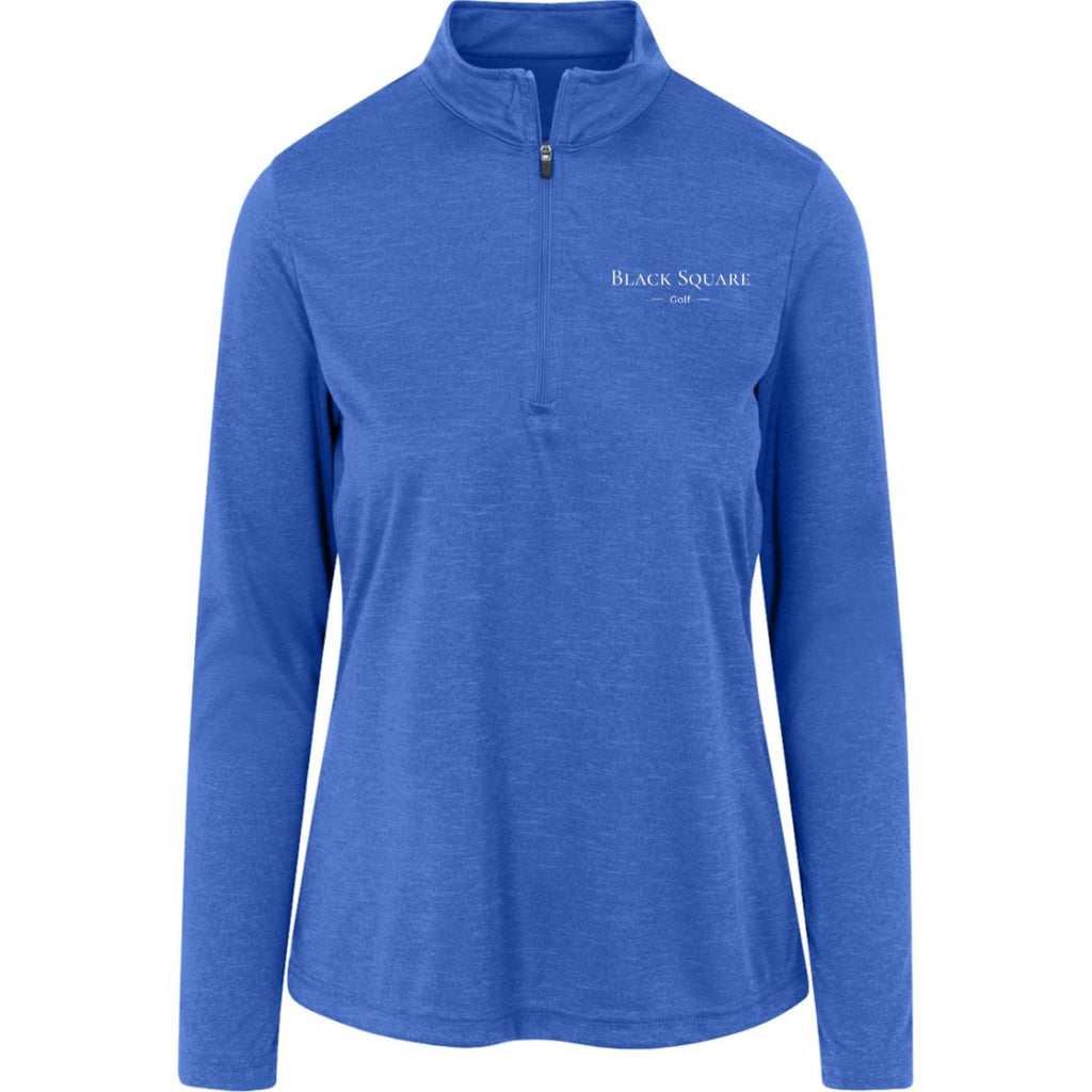 Black Square Golf Women's Heather Quarter Zip - Royal Heather - X - Small