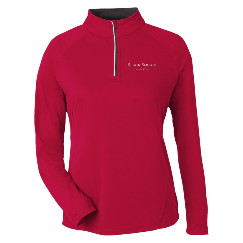 Black Square Golf Women's Origin Pique Quarter Zip - Classic Red - X - Small