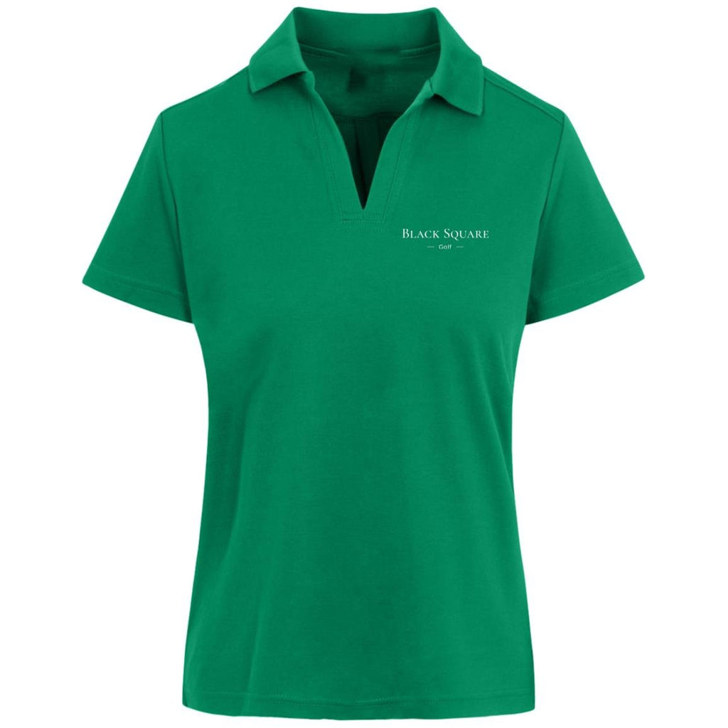 Black Square Golf Women's Plaited Golf Polo - Kelly Green - X - Small