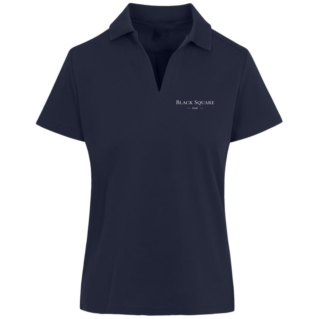 Black Square Golf Women's Plaited Golf Polo - Navy - X - Small