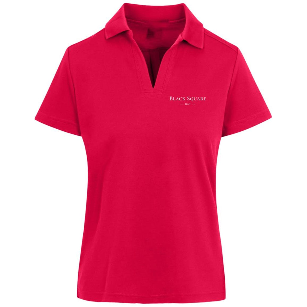 Black Square Golf Women's Plaited Golf Polo - Red - X - Small