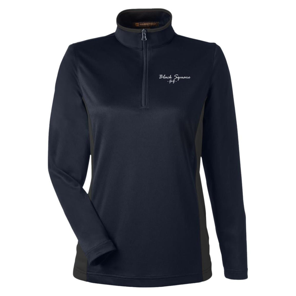 Black Square Golf Women's Quarter Zip - Dark Navy/Dark Charcoal - X - Small