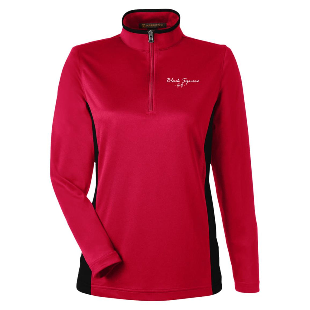 Black Square Golf Women's Quarter Zip - Red/Black - X - Small