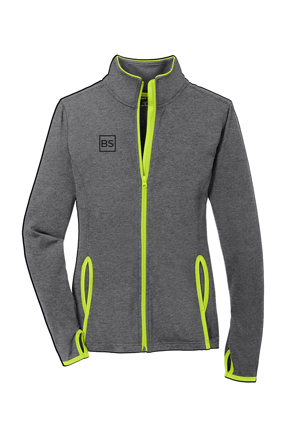 Black Square Golf Women's Sport - Wick Contrast Jacket - Charcoal grey heather/ charge green - xs