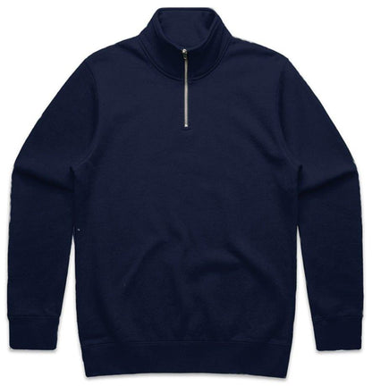 Black Square Heavyweight Quarter-Zip - s - navy