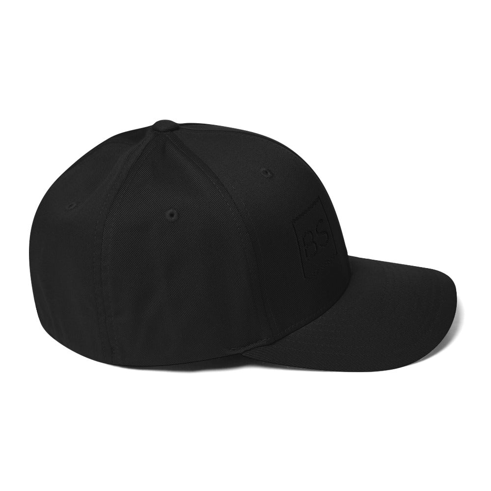 Black Square Match Flexfit Hat - Black - S/M