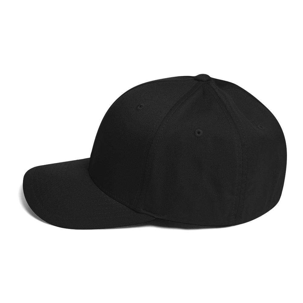 Black Square Match Flexfit Hat - Black - S/M