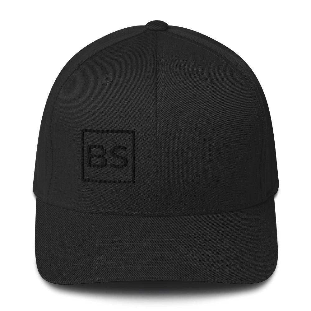 Black Square Match Flexfit Hat - Black - S/M