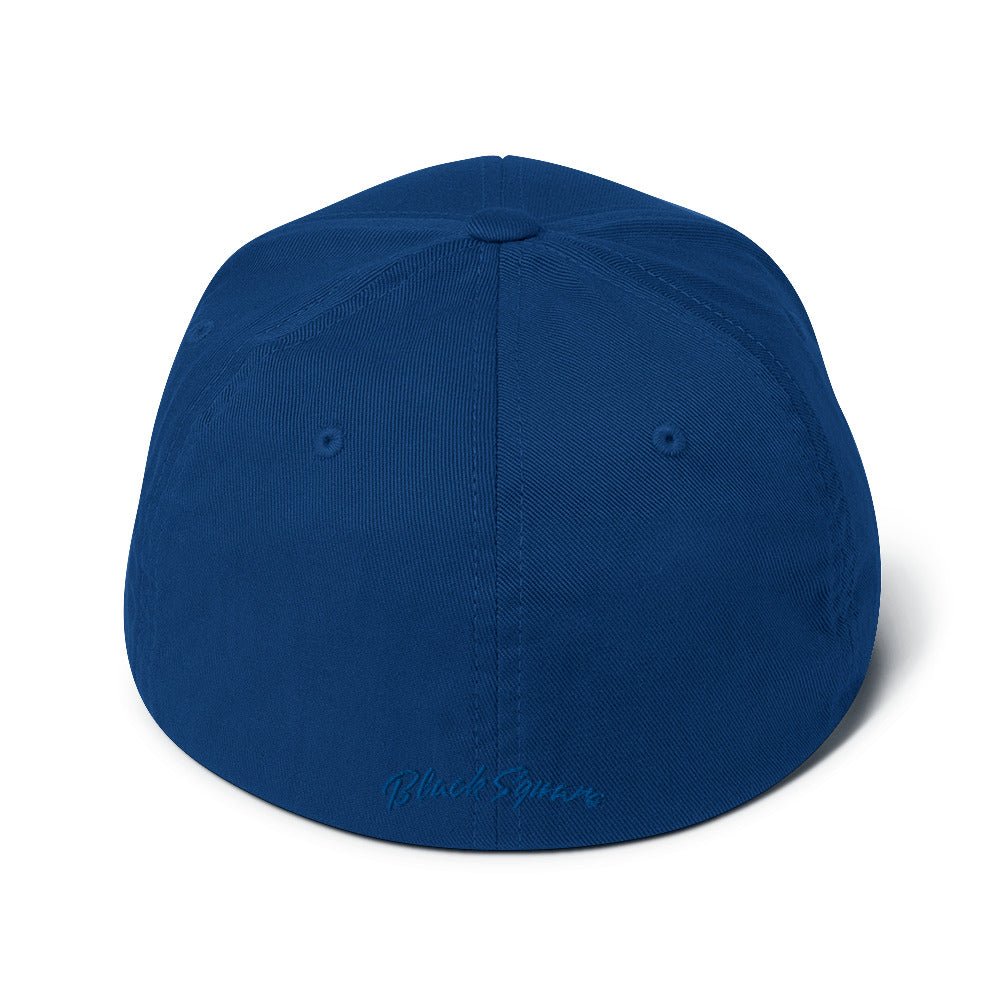 Black Square Match Flexfit Hat - Blue - S/M