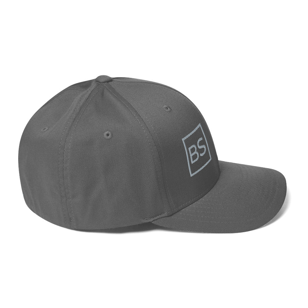 Black Square Match Flexfit Hat - Grey - S/M