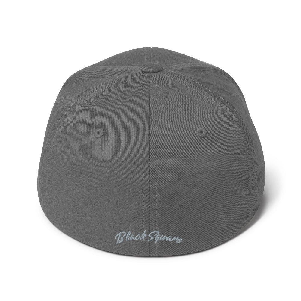 Black Square Match Flexfit Hat - Grey - S/M