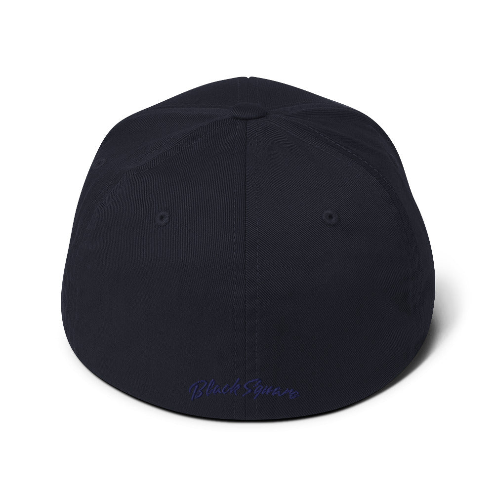 Black Square Match Flexfit Hat - Navy - S/M