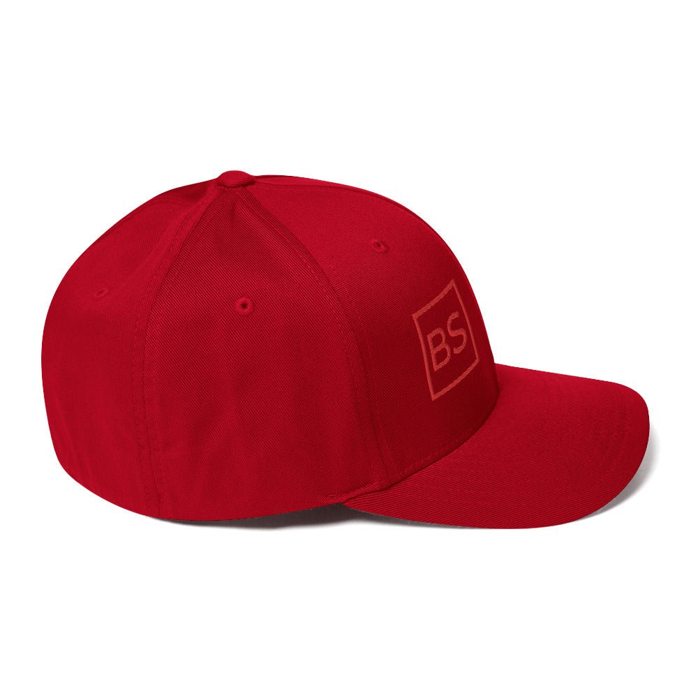 Black Square Match Flexfit Hat - Red - S/M