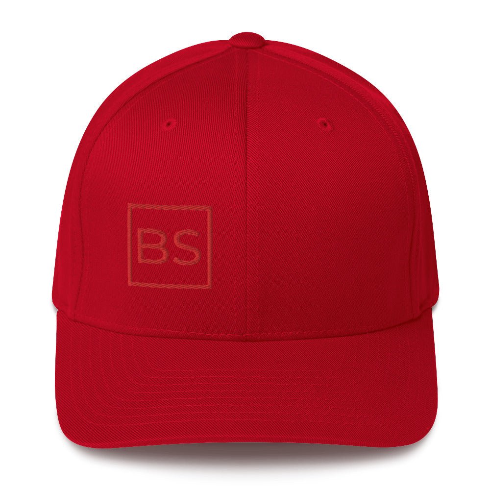 Black Square Match Flexfit Hat - Red - S/M