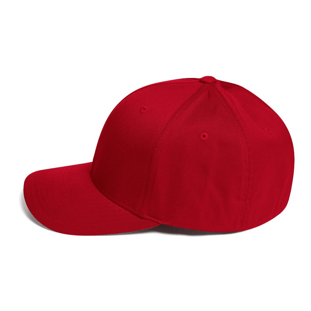 Black Square Match Flexfit Hat - Red - S/M