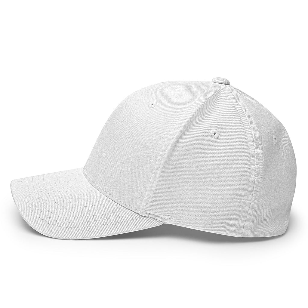 Black Square Match Flexfit Hat - White - S/M