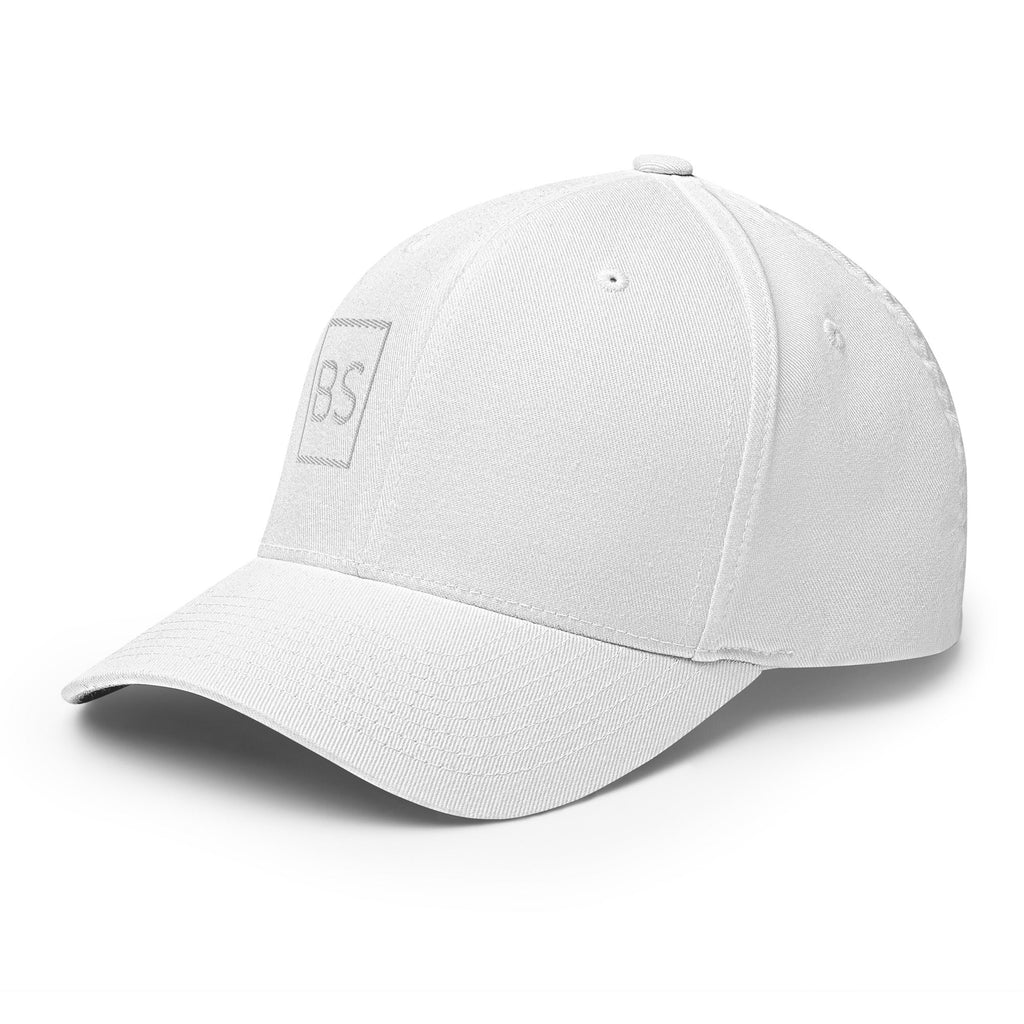 Black Square Match Flexfit Hat - White - S/M